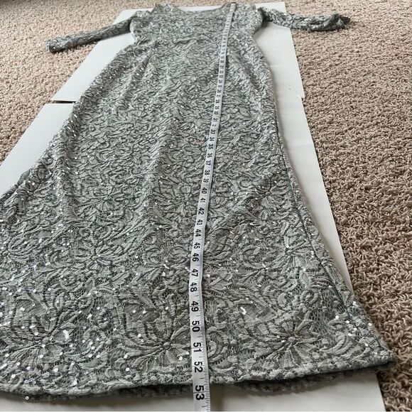 Marina Cold Shoulder Sequin Prom Dress Formal Gown Size 4 - Picture 16 of 16